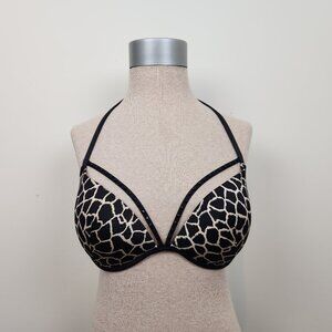 Victoria’s Secret Size 34D Animal Print Studded Bombshell Push-up Bikini Top